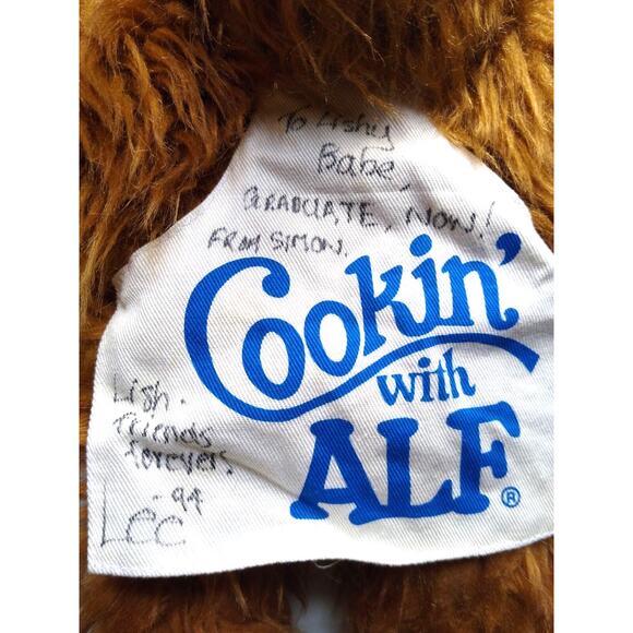 ALF Cookin' with ALF Plush Toy - Vintage 1988Collectible Alien In Apron Writing - Picture 2 of 7